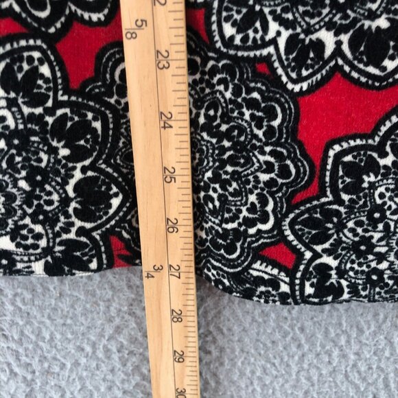 Aryeh Sweater Womens Extra Large Red Floral 3/4 Sleeves Tunic Button Pullover - Picture 7 of 8